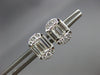 LARGE .89CT DIAMOND 18K WHITE GOLD ROUND & BAGUETTE OVAL INVISIBLE STUD EARRINGS