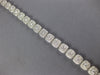 WIDE 4.81CT DIAMOND 18KT WHITE GOLD 3D ROUND DOUBLE HALO SQUARE TENNIS BRACELET