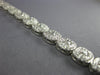 WIDE 4.81CT DIAMOND 18KT WHITE GOLD 3D ROUND DOUBLE HALO SQUARE TENNIS BRACELET