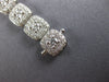 WIDE 4.81CT DIAMOND 18KT WHITE GOLD 3D ROUND DOUBLE HALO SQUARE TENNIS BRACELET