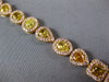 WIDE 9.73CT WHITE & CANARY DIAMOND 18KT YELLOW GOLD MULTI SHAPE TENNIS BRACELET