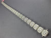 WIDE 4.81CT DIAMOND 18KT WHITE GOLD 3D ROUND DOUBLE HALO SQUARE TENNIS BRACELET