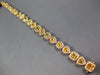 WIDE 9.73CT WHITE & CANARY DIAMOND 18KT YELLOW GOLD MULTI SHAPE TENNIS BRACELET