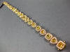 WIDE 9.73CT WHITE & CANARY DIAMOND 18KT YELLOW GOLD MULTI SHAPE TENNIS BRACELET