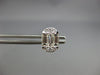 LARGE .89CT DIAMOND 18K WHITE GOLD ROUND & BAGUETTE OVAL INVISIBLE STUD EARRINGS