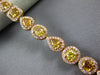 WIDE 9.73CT WHITE & CANARY DIAMOND 18KT YELLOW GOLD MULTI SHAPE TENNIS BRACELET