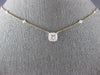 .74CT WHITE & PINK DIAMOND 18KT WHITE & ROSE GOLD PRINCESS & ROUND LOVE NECKLACE