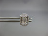 LARGE .89CT DIAMOND 18K WHITE GOLD ROUND & BAGUETTE OVAL INVISIBLE STUD EARRINGS