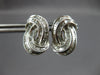 ESTATE .70CT DIAMOND 18KT WHITE GOLD BAGUETTE DOUBLE SWIRL CLASSIC STUD EARRINGS