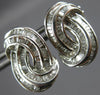 ESTATE .70CT DIAMOND 18KT WHITE GOLD BAGUETTE DOUBLE SWIRL CLASSIC STUD EARRINGS