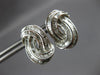 ESTATE .70CT DIAMOND 18KT WHITE GOLD BAGUETTE DOUBLE SWIRL CLASSIC STUD EARRINGS