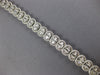 ESTATE LARGE 5.99CT DIAMOND 18KT WHITE GOLD 3D INVISIBLE OVAL TENNIS BRACELET