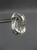 ESTATE .70CT DIAMOND 18KT WHITE GOLD BAGUETTE DOUBLE SWIRL CLASSIC STUD EARRINGS