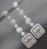 EXTRA LARGE 4.74CT DIAMOND 18K WHITE GOLD SQUARE & OVAL CLASSIC HANGING EARRINGS