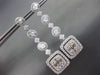 EXTRA LARGE 4.74CT DIAMOND 18K WHITE GOLD SQUARE & OVAL CLASSIC HANGING EARRINGS