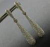 LARGE 4.74CT DIAMOND 14K WHITE GOLD ELONGATED TEAR DROP CLASSIC HANGING EARRINGS