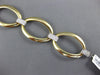ESTATE LARGE 1.05CT DIAMOND 14KT 2 TONE GOLD 3D CLASSIC OVAL LINK FUN BRACELET