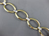 ESTATE LARGE 1.05CT DIAMOND 14KT 2 TONE GOLD 3D CLASSIC OVAL LINK FUN BRACELET