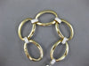 ESTATE LARGE 1.05CT DIAMOND 14KT 2 TONE GOLD 3D CLASSIC OVAL LINK FUN BRACELET
