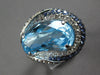 EXTRA LARGE 20.07CT DIAMOND & AAA SAPPHIRE & BLUE TOPAZ 14KT WHITE GOLD FUN RING