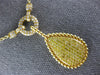 1.27CT WHITE & FANCY YELLOW DIAMOND 18K YELLOW GOLD TEAR DROP LOVE KNOT NECKLACE