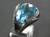 EXTRA LARGE 20.07CT DIAMOND & AAA SAPPHIRE & BLUE TOPAZ 14KT WHITE GOLD FUN RING