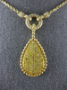 1.27CT WHITE & FANCY YELLOW DIAMOND 18K YELLOW GOLD TEAR DROP LOVE KNOT NECKLACE