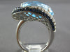 EXTRA LARGE 20.07CT DIAMOND & AAA SAPPHIRE & BLUE TOPAZ 14KT WHITE GOLD FUN RING