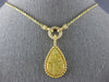 1.27CT WHITE & FANCY YELLOW DIAMOND 18K YELLOW GOLD TEAR DROP LOVE KNOT NECKLACE