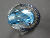 EXTRA LARGE 20.07CT DIAMOND & AAA SAPPHIRE & BLUE TOPAZ 14KT WHITE GOLD FUN RING