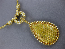 1.27CT WHITE & FANCY YELLOW DIAMOND 18K YELLOW GOLD TEAR DROP LOVE KNOT NECKLACE