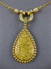 1.27CT WHITE & FANCY YELLOW DIAMOND 18K YELLOW GOLD TEAR DROP LOVE KNOT NECKLACE