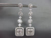 EXTRA LARGE 4.74CT DIAMOND 18K WHITE GOLD SQUARE & OVAL CLASSIC HANGING EARRINGS