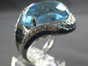EXTRA LARGE 20.07CT DIAMOND & AAA SAPPHIRE & BLUE TOPAZ 14KT WHITE GOLD FUN RING