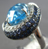 EXTRA LARGE 20.07CT DIAMOND & AAA SAPPHIRE & BLUE TOPAZ 14KT WHITE GOLD FUN RING
