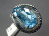 EXTRA LARGE 20.07CT DIAMOND & AAA SAPPHIRE & BLUE TOPAZ 14KT WHITE GOLD FUN RING