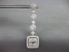 EXTRA LARGE 4.74CT DIAMOND 18K WHITE GOLD SQUARE & OVAL CLASSIC HANGING EARRINGS