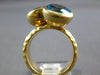 LARGE 5.16CT DIAMOND & AAA AMETHYST & BLUE TOPAZ 14KT YELLOW GOLD 3 STONE RING