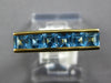 ESTATE 1.37CT AAA BLUE TOPAZ 18KT YELLOW GOLD 3D ASSCHER CUT FILIGREE FUN RING