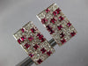 LARGE 4.0CT DIAMOND & AAA RUBY 18KT WHITE GOLD ROUND & PRINCESS CLIP ON EARRINGS