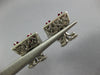 LARGE 4.0CT DIAMOND & AAA RUBY 18KT WHITE GOLD ROUND & PRINCESS CLIP ON EARRINGS