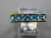ESTATE 1.37CT AAA BLUE TOPAZ 18KT YELLOW GOLD 3D ASSCHER CUT FILIGREE FUN RING