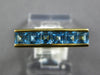 ESTATE 1.37CT AAA BLUE TOPAZ 18KT YELLOW GOLD 3D ASSCHER CUT FILIGREE FUN RING