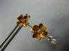 LARGE .27CT DIAMOND 18KT WHITE & ROSE GOLD 3D DOUBLE FLOWER HANGING EARRINGS