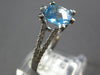 1.85CT DIAMOND & AAA BLUE TOPAZ 14KT WHITE GOLD 3D CUSHION & ROUND FUN RING