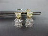 1.06CT WHITE & CANARY DIAMOND 18K 2 TONE GOLD BAGUETTE KITE CUT HANGING EARRINGS
