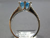 1.85CT DIAMOND & AAA BLUE TOPAZ 14KT WHITE GOLD 3D CUSHION & ROUND FUN RING