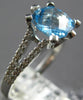 1.85CT DIAMOND & AAA BLUE TOPAZ 14KT WHITE GOLD 3D CUSHION & ROUND FUN RING