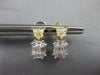 1.06CT WHITE & CANARY DIAMOND 18K 2 TONE GOLD BAGUETTE KITE CUT HANGING EARRINGS