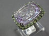 EXTRA LARGE 14.66CT DIAMOND & AAA PURPLE & GREEN AMETHYST 18K WHITE GOLD 3D RING